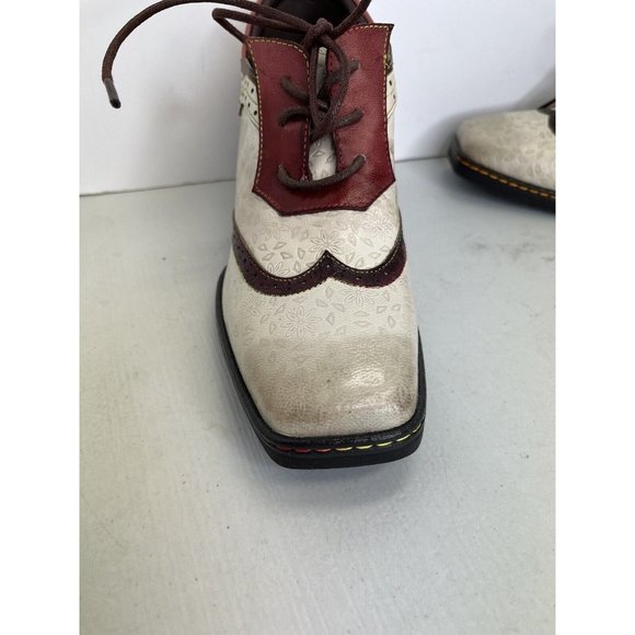 SOFFIA LEATHER FLORAL EMBOSSED ADELE LOW HEEL OXFORD SHOES Womens Size 5.5 EU 36 - Picture 11 of 14